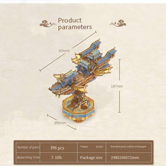 Vintage Airship 3D Wooden Puzzle