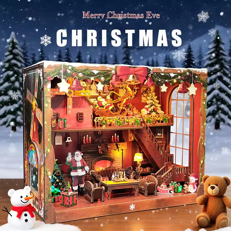 Merry Christmas DIY Wooden Dollhouse