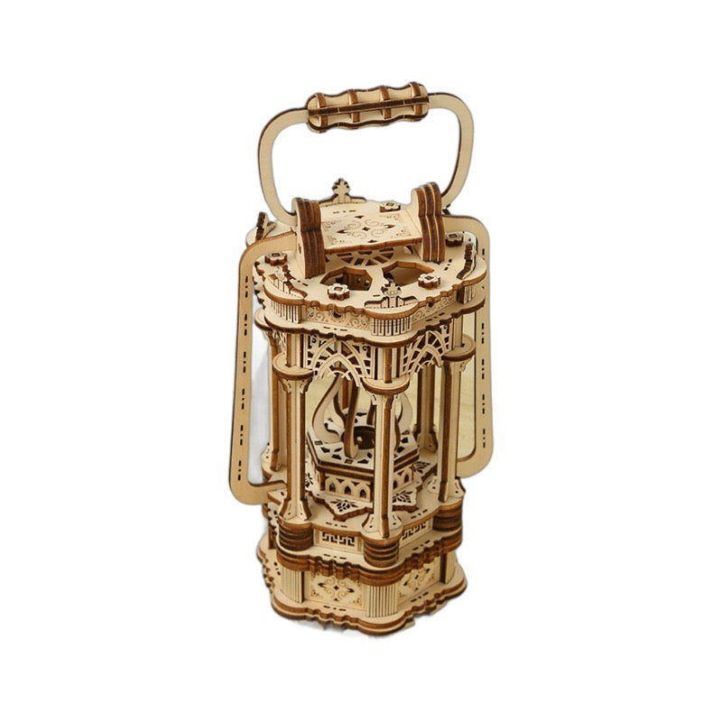Vintage Lantern 3D Wooden Puzzle – DIY Handheld Lamp Model Kit