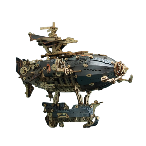 Victorian Fantasy Steampunk Airship 3D Wooden Puzzle – wewowood