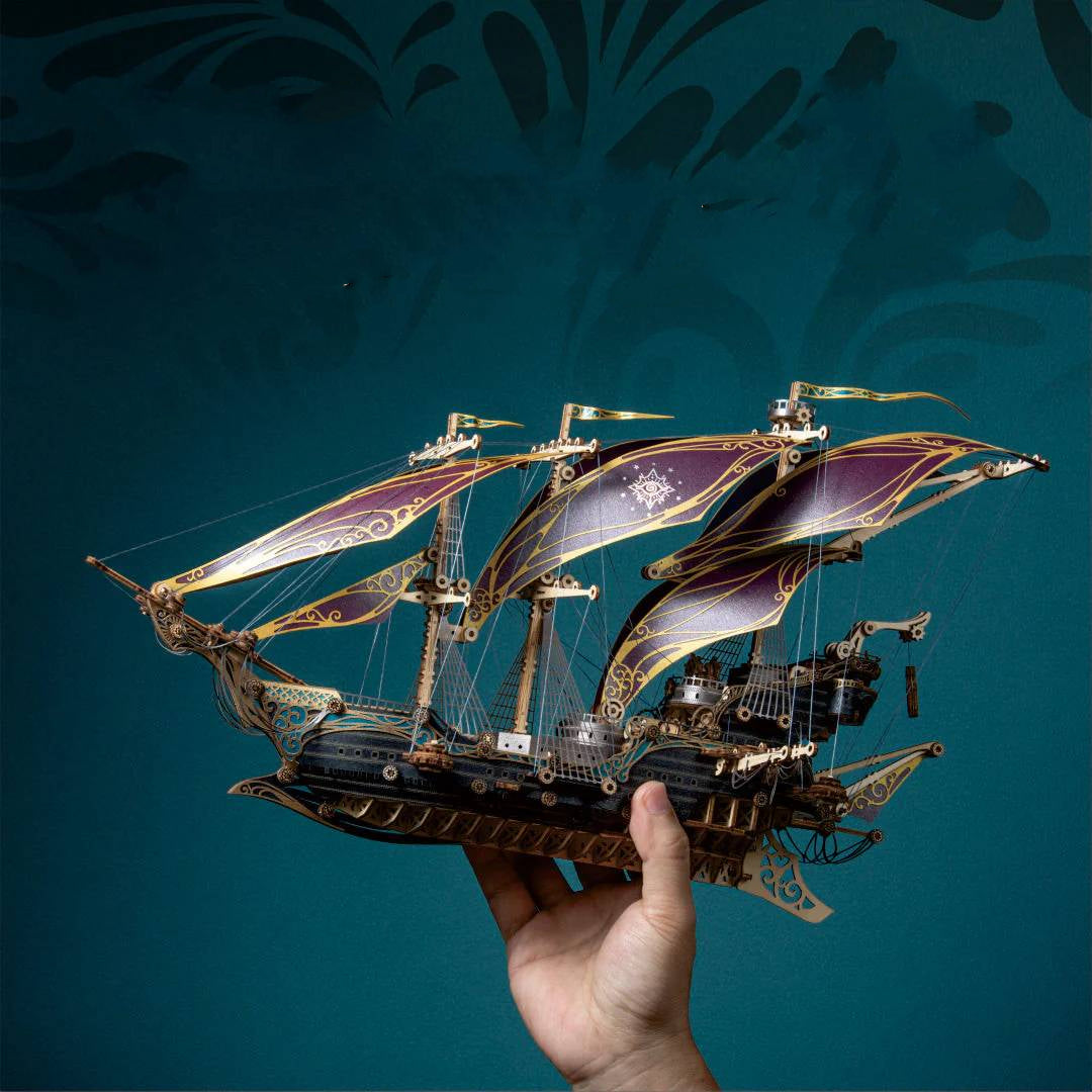 Future Pirate Steampunk Ship Model Kit 3D Wooden Puzzle Adventure