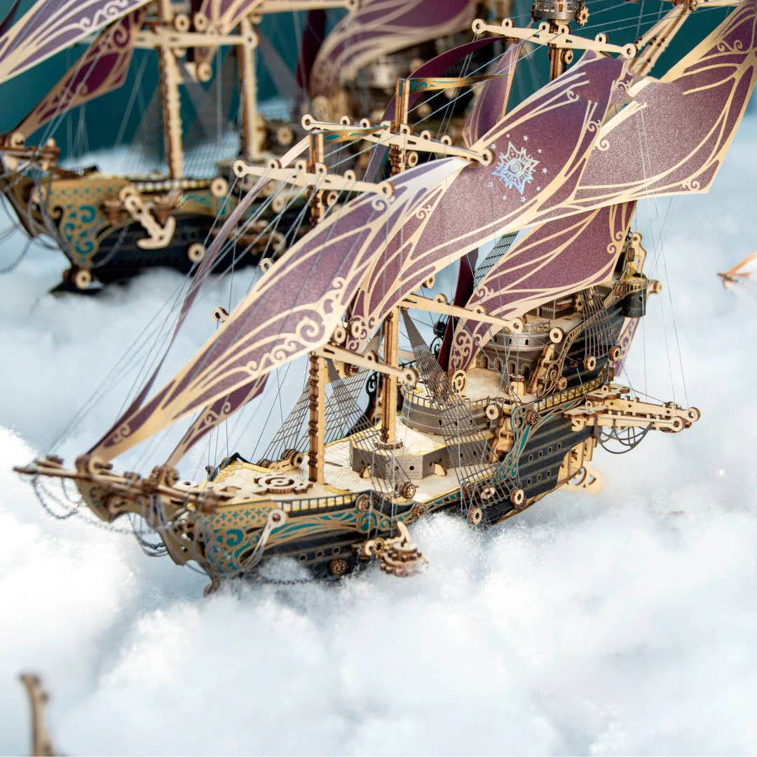 Future Pirate Steampunk Ship Model Kit 3D Wooden Puzzle Adventure