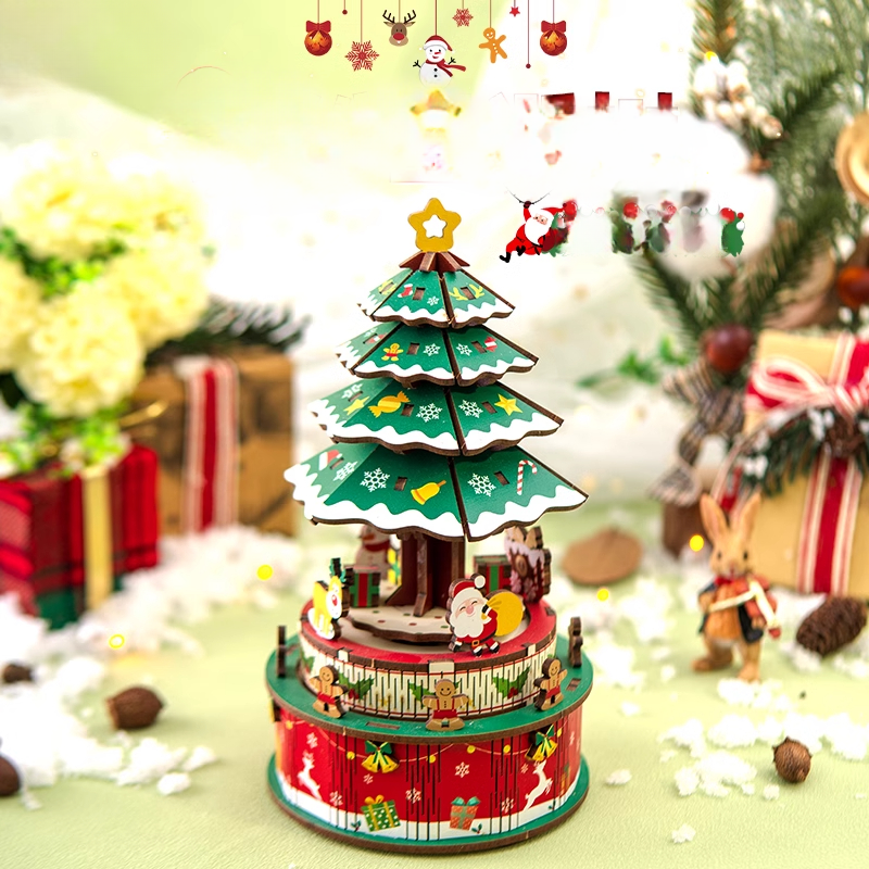 DIY Wooden Christmas Tree Music Box