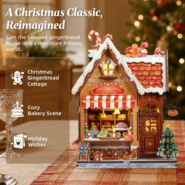 Christmas Gingerbread Cottage DIY Miniature House