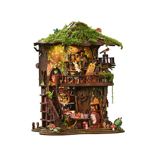 Wewowood Forest Language Tea Book DIY Miniature House