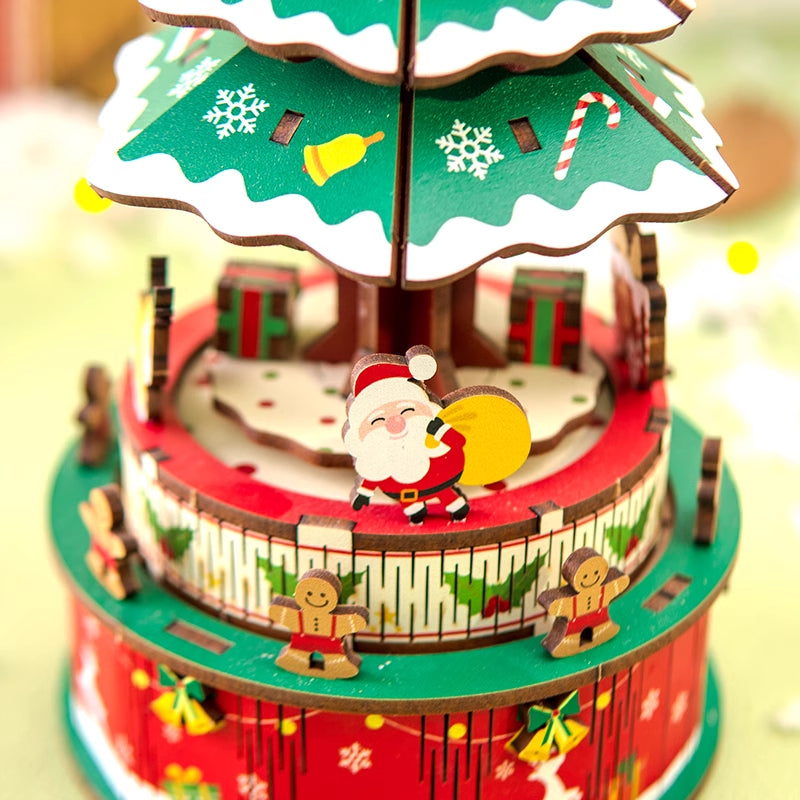 DIY Wooden Christmas Tree Music Box