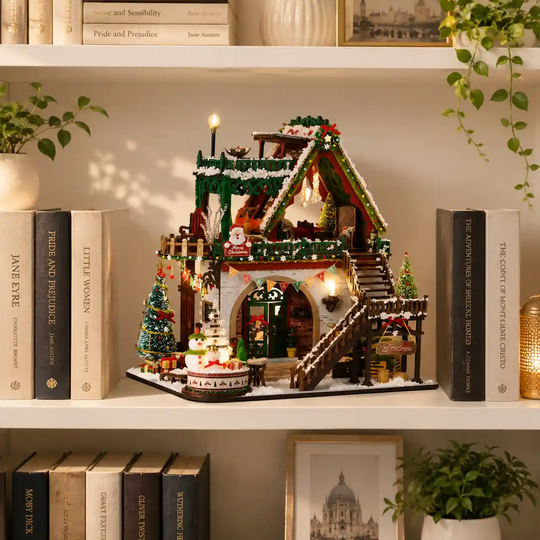 Snowy Christmas Lodge DIY Miniature House