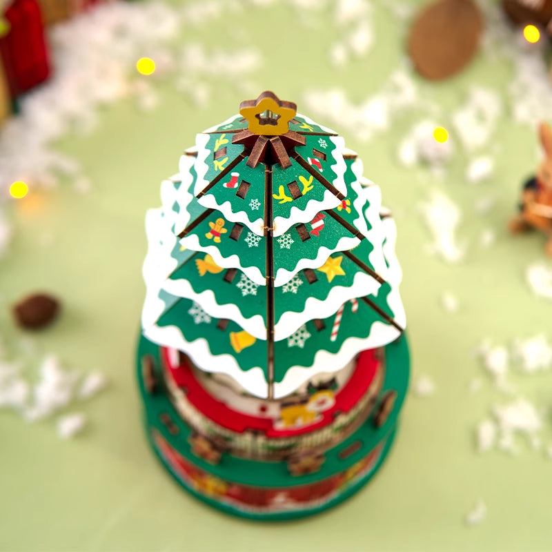 DIY Wooden Christmas Tree Music Box