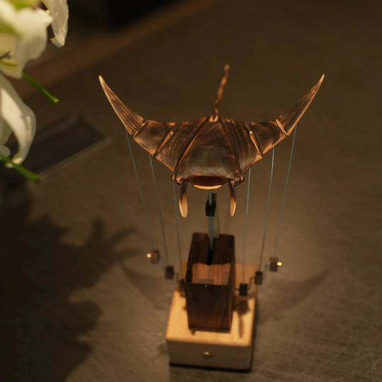 Handmade Wooden Electric Bionic Manta Ray Ornament