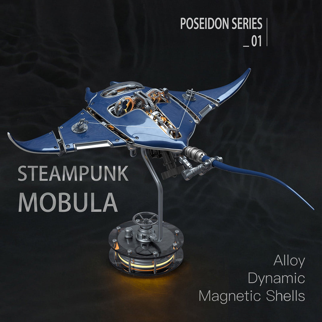 Innovative Mechanical Steampunk Style Manta Ray 3D Metal Model