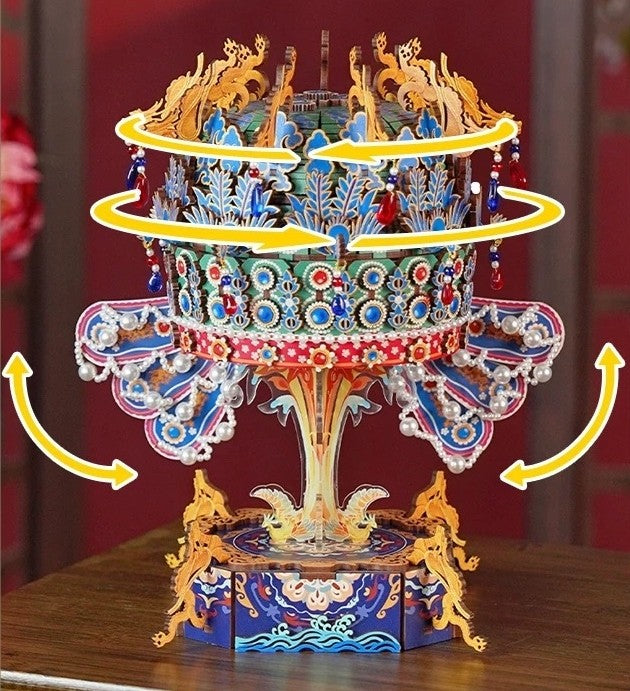 Phoenix Crown Music Box 3D Wooden Puzzle