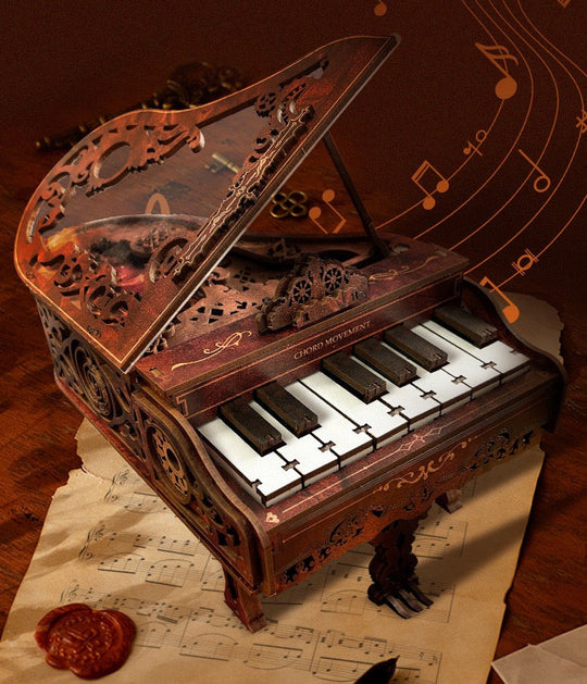 Retro Piano Music Box 3D Wooden Puzzle