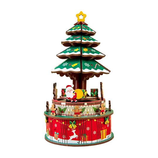 DIY Wooden Christmas Tree Music Box