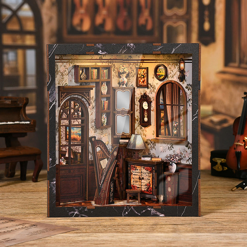 European Melody Music Instrument Box DIY Book Nook Kit