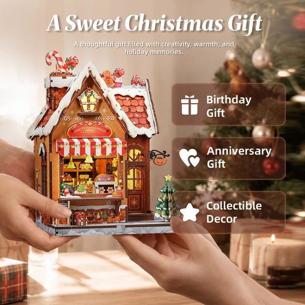 Christmas Gingerbread Cottage DIY Miniature House