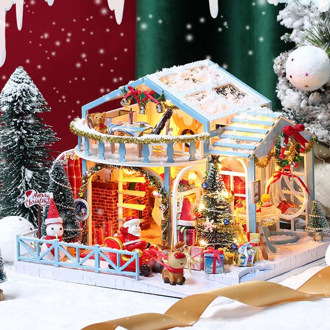 Christmas Snow Night DIY Miniature House