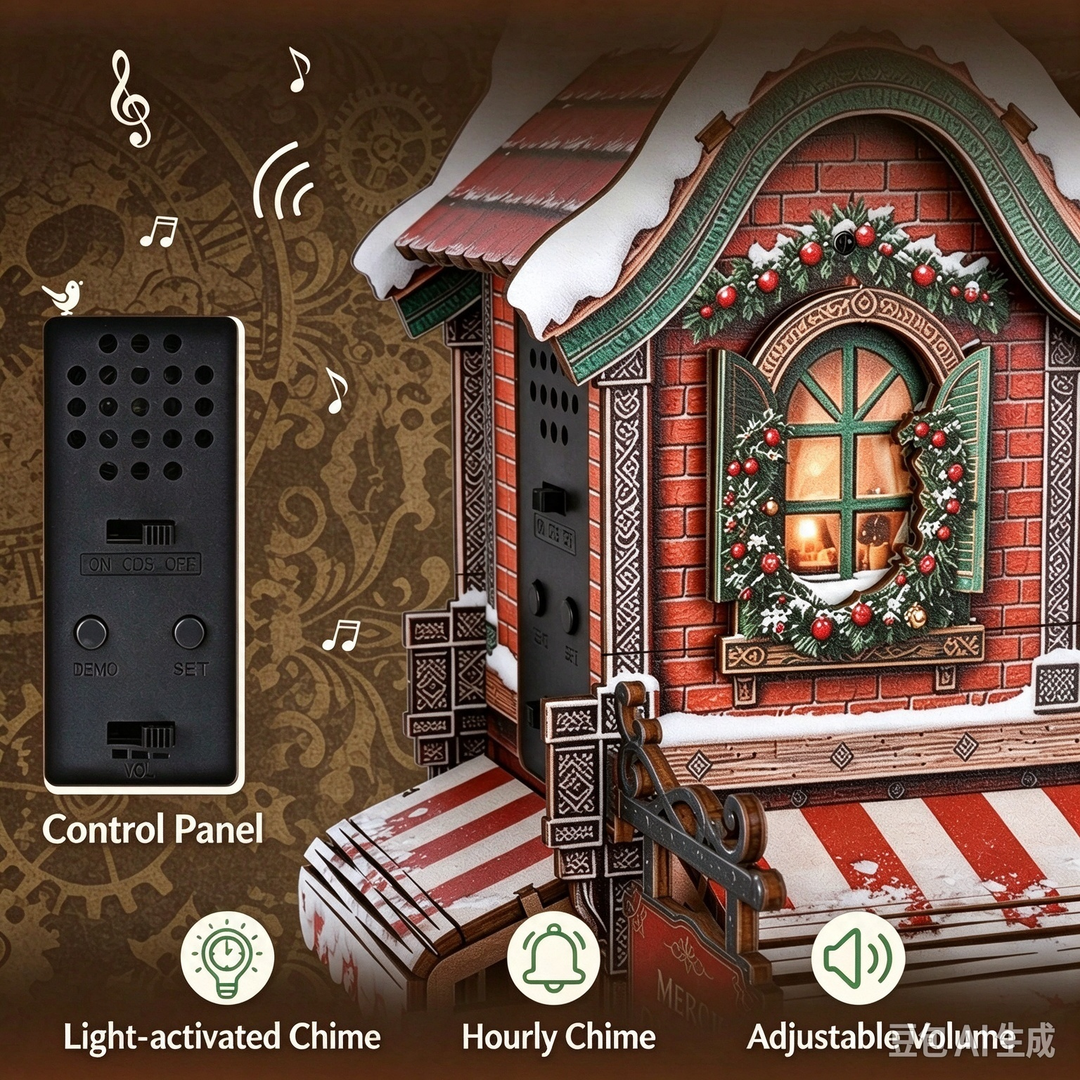 Christmas Cuckoo Clock House 3D Wooden Puzzle
