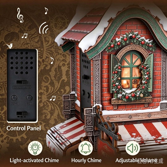 Christmas Cuckoo Clock House 3D Wooden Puzzle