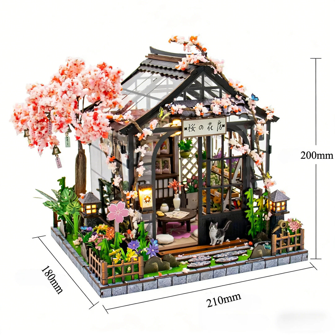 Japanese Spring Sakura Greenhouse DIY Miniature Kit