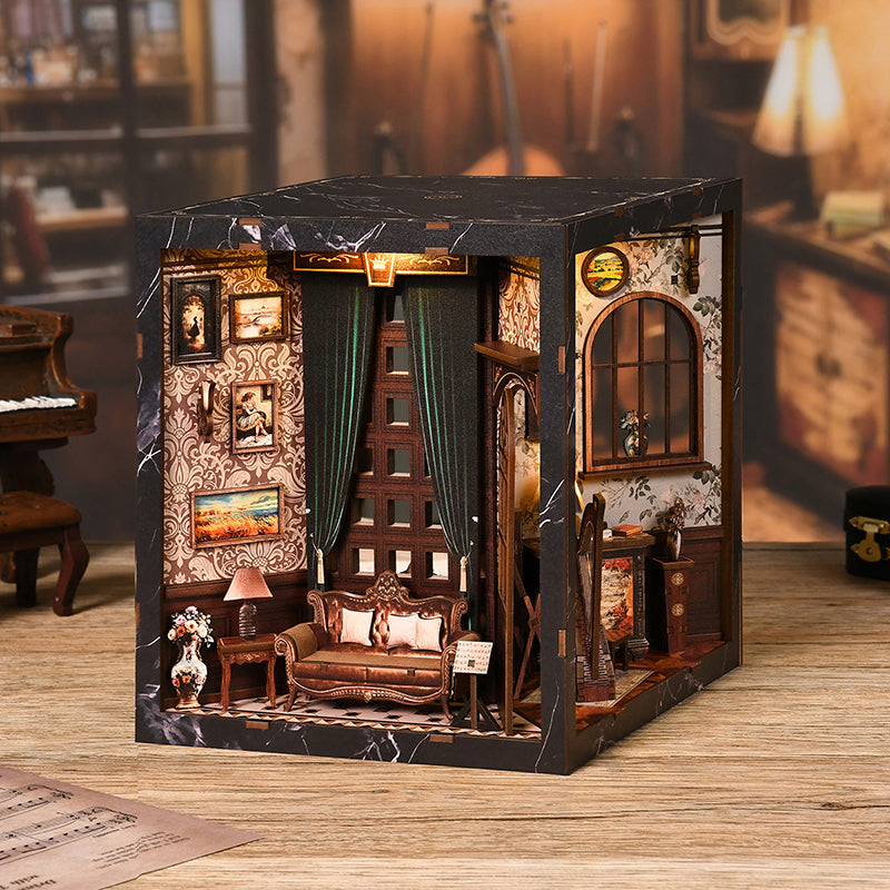 European Melody Music Instrument Box DIY Book Nook Kit