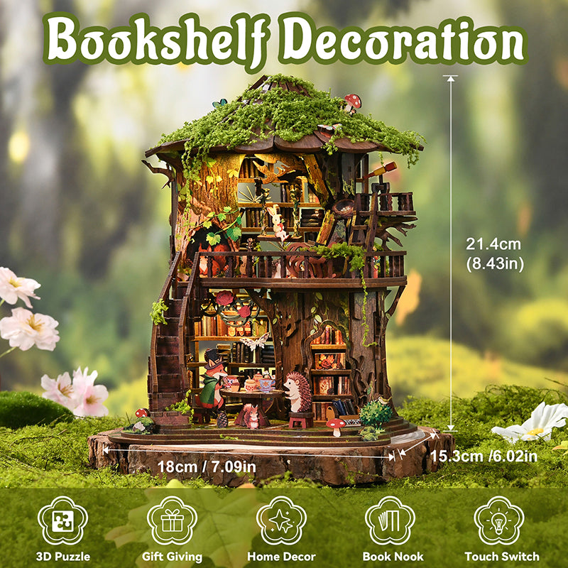 Wewowood Forest Language Tea Book DIY Miniature House