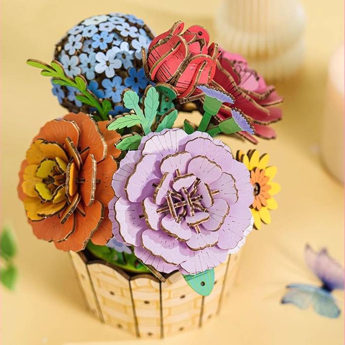 Floral Symphony DIY Music Box 3D Wooden Puzzle