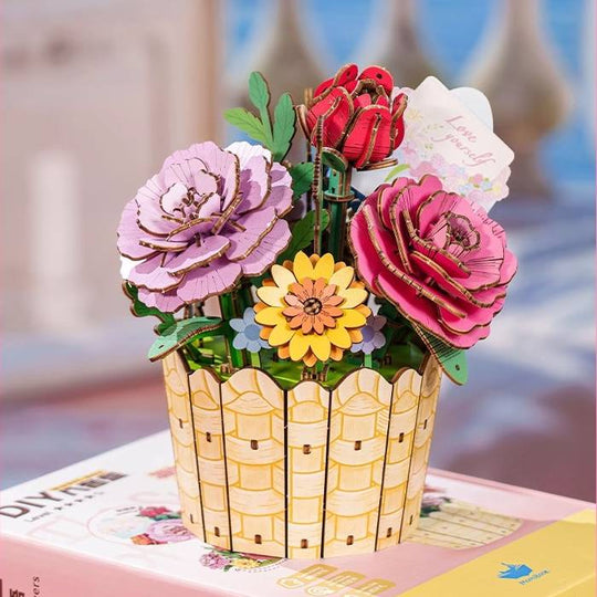 Floral Symphony DIY Music Box 3D Wooden Puzzle
