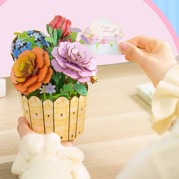 Floral Symphony DIY Music Box 3D Wooden Puzzle