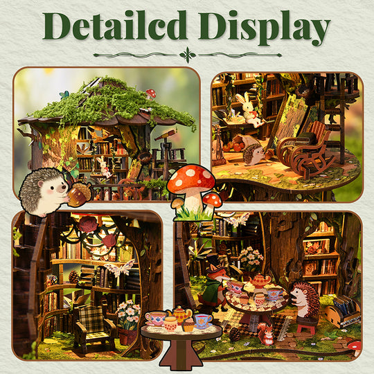 Wewowood Forest Language Tea Book DIY Miniature House
