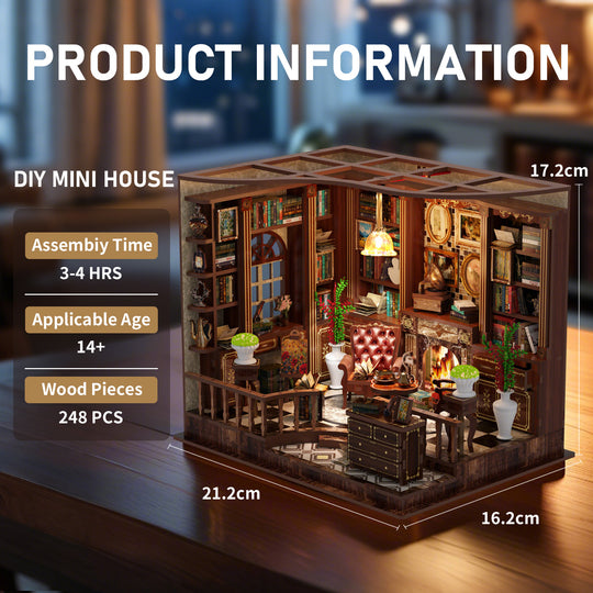 Left Bank Study Room DIY Miniature House Kit