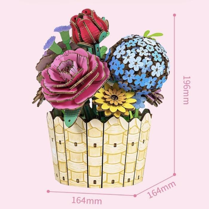 Floral Symphony DIY Music Box 3D Wooden Puzzle
