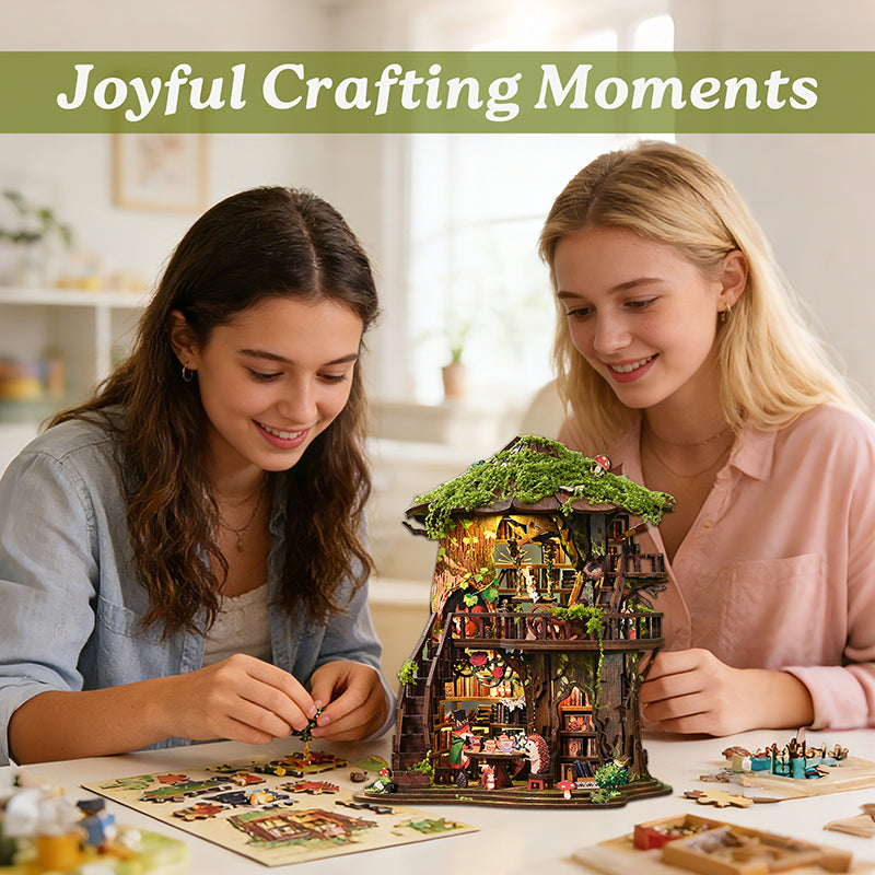 Wewowood Forest Language Tea Book DIY Miniature House