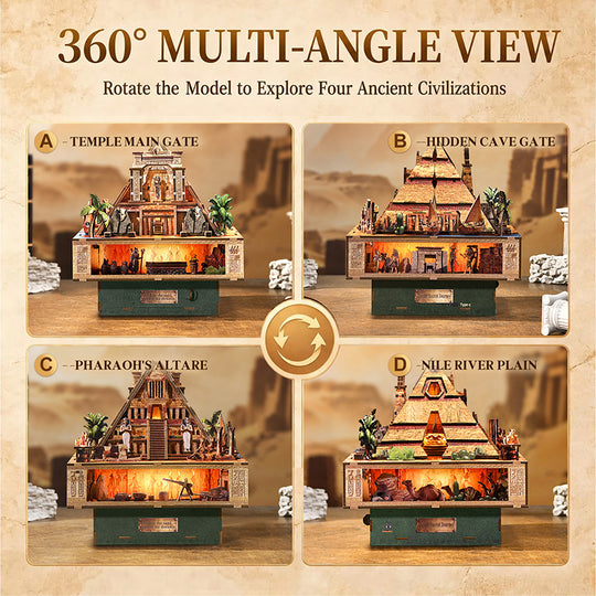 Desert Secret Journey Wooden Music Box Model