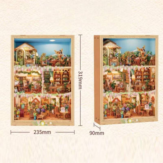 DIY 3D Wooden Story Frame Puzzle Floral Apartment Miniature Kit