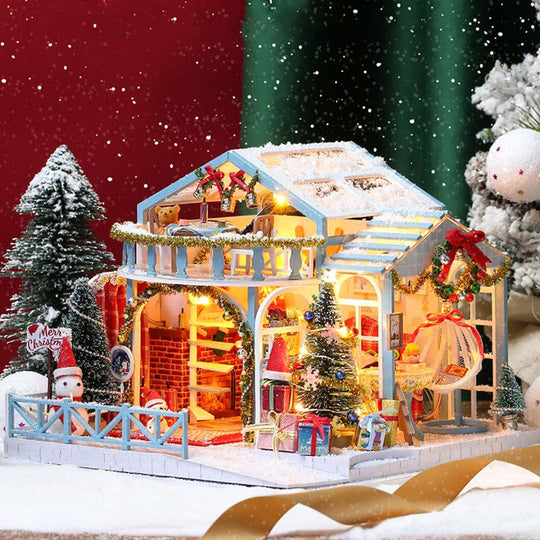 Christmas Snow Night DIY Miniature House