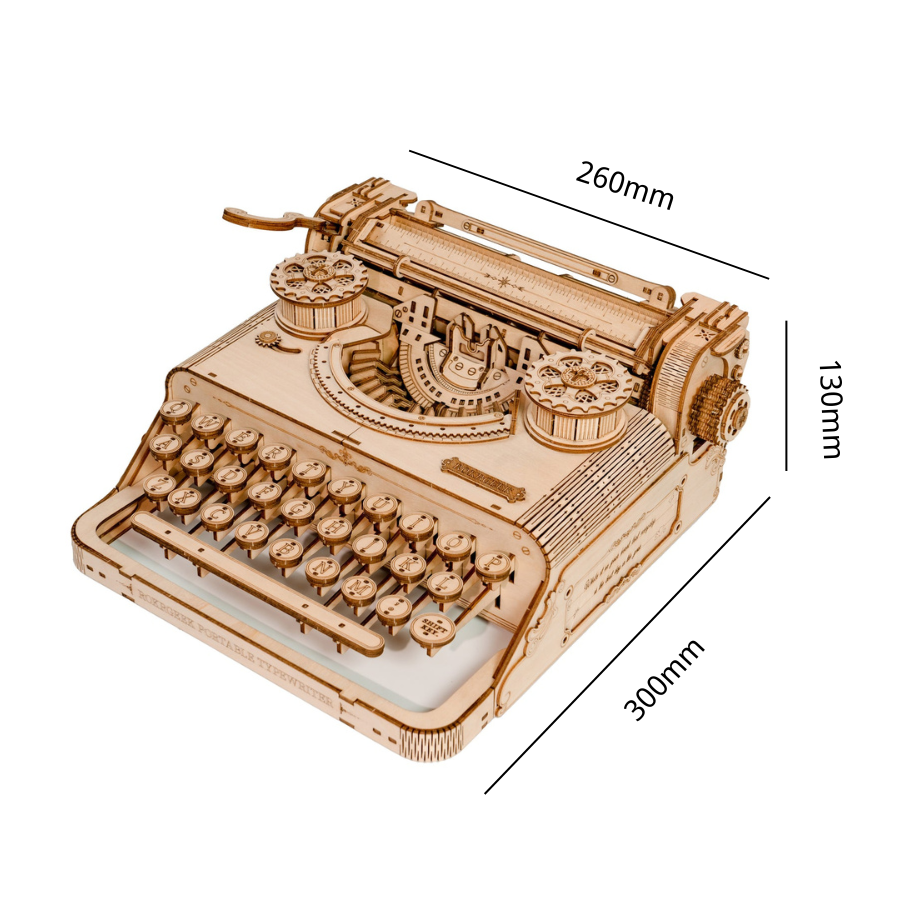 Vintage Mechanical Typewriter 3D Wooden Puzzle