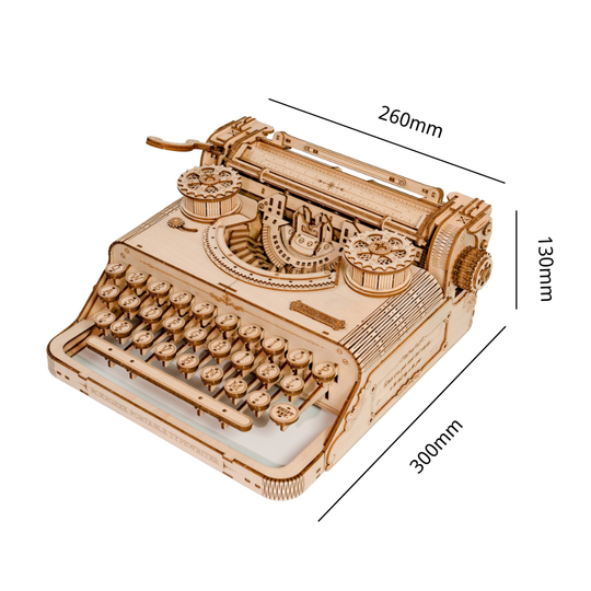 Vintage Mechanical Typewriter 3D Wooden Puzzle