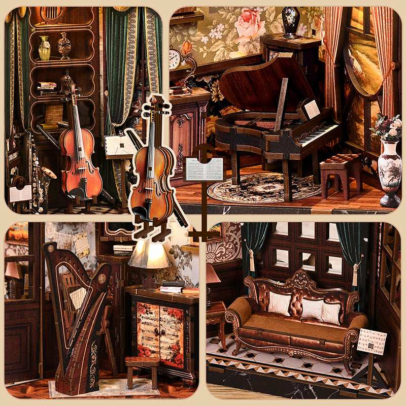 European Melody Music Instrument Box DIY Book Nook Kit