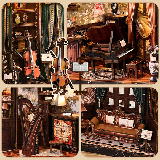 European Melody Music Instrument Box DIY Book Nook Kit