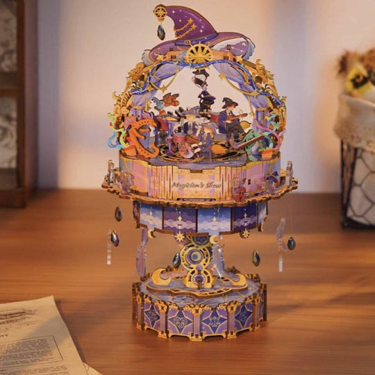 Magician’s Show DIY 3D Wooden Music Box Kit