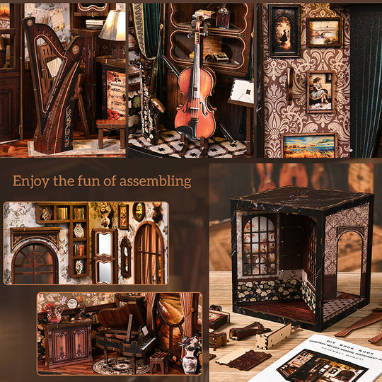 European Melody Music Instrument Box DIY Book Nook Kit