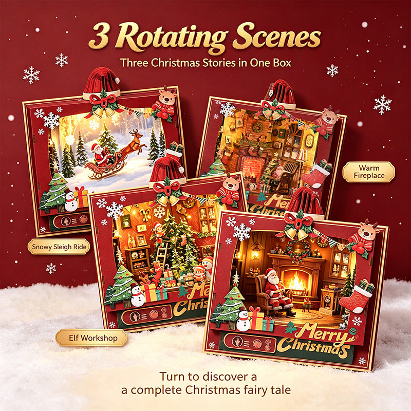 Christmas Triple Scene DIY Book Nook Kit