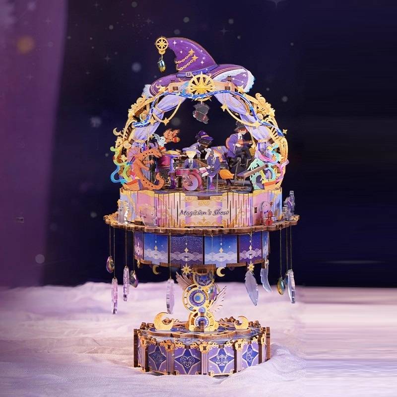 Magician’s Show DIY 3D Wooden Music Box Kit