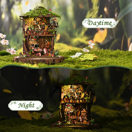 Wewowood Forest Language Tea Book DIY Miniature House