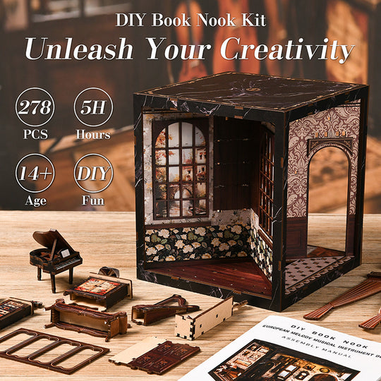 European Melody Music Instrument Box DIY Book Nook Kit