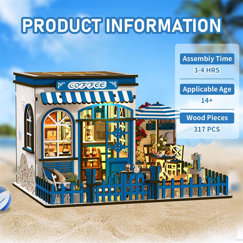 Santorini Sun Coffee DIY Miniature House
