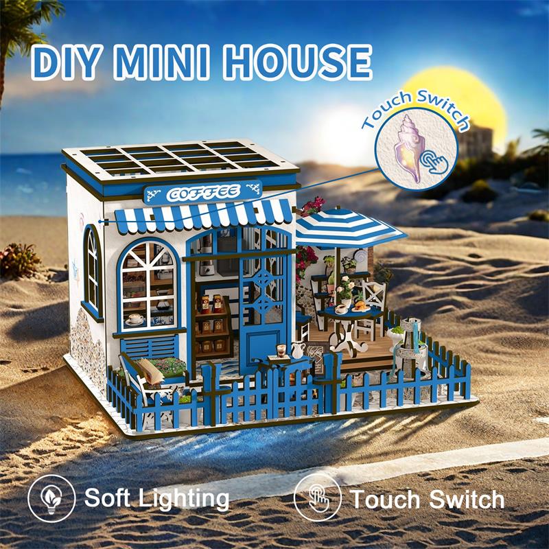 Santorini Sun Coffee DIY Miniature House
