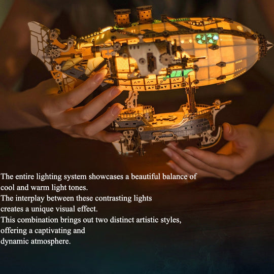 Victorian Fantasy Steampunk Airship 3D Wooden Puzzle