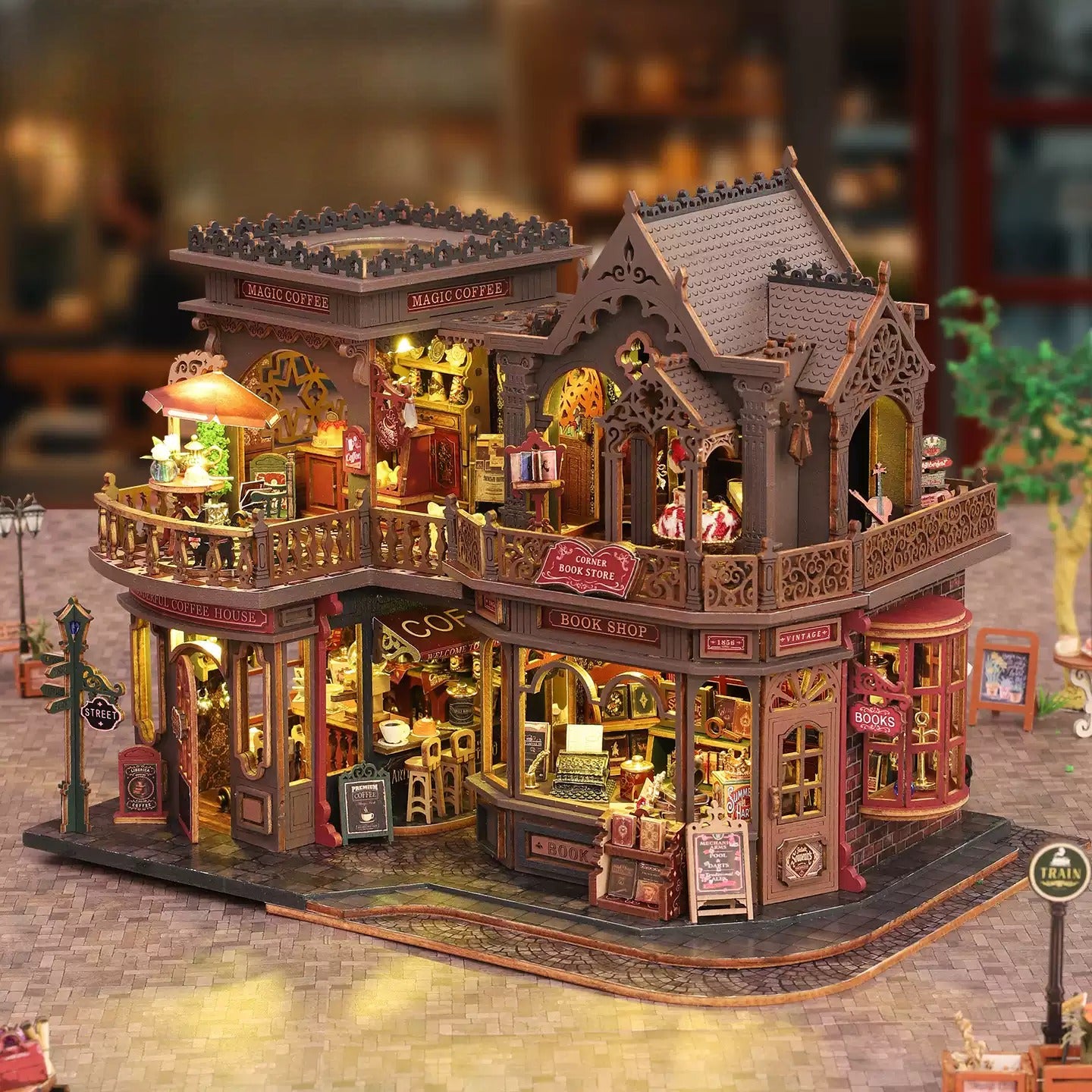 Lien miniature1/6ドール用デザインウォールhandmade Letter Coffee DIY Miniature House – wewowood