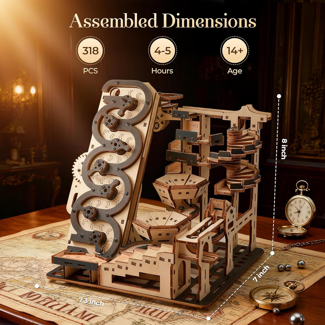 The Celestial Ladder Electric Kinetic Rolling Ball Maze 3D Wooden Puzzle